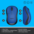 Logitech M221 Silent Wireless Mouse (Blue). 
