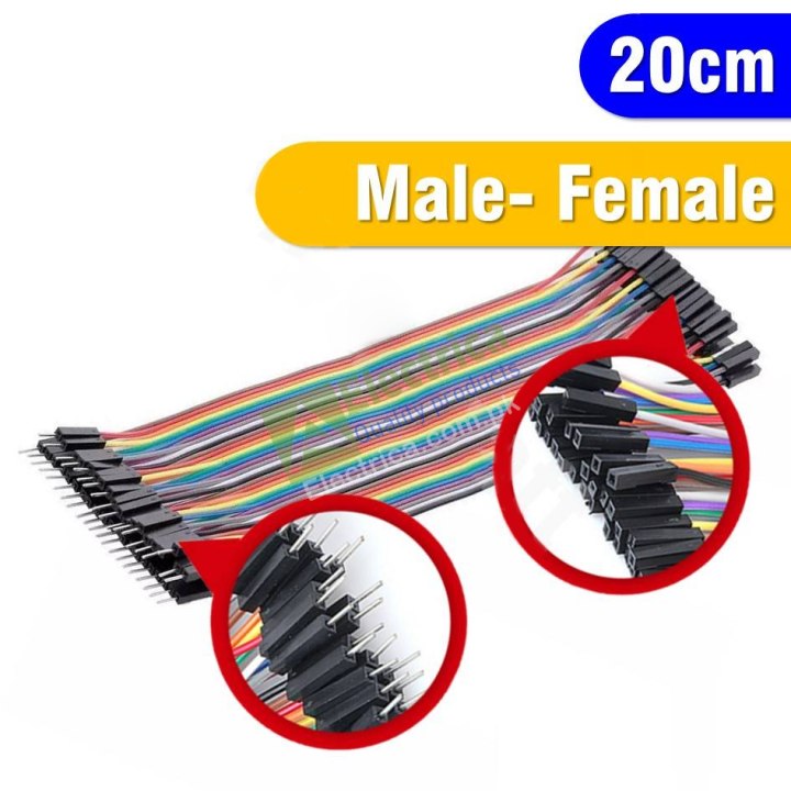 20cm%2040pcs%20Male%20to%20Female%20dupont%20line%208"%20(20cm)%20Jumper%20Wires%20For%20Bread%20Board%20and%20Arduino%20by%20Electrica%20-%20Image%202