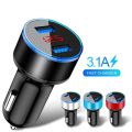 Lovebay 3.1A LED Display Dual USB Car Charger Universal Mobile Phone Aluminum Car-Charger for Xiaomi Samsung iPhone 11 Pro Max. 