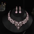 Wholesale Bridal Luxury Crystal Women Jewelry Set Earings Necklace Set Bridal Gift Wedding Dress Jewellery Set. 