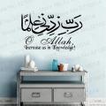 Rabbi Zidni Ilma with English Translation Islamic Wall Art Sticker Vinyl Home Decor Study Room Reading Decals Arabic Mural PW709. 