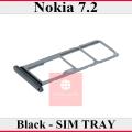 Nokia 7.2 SIM Tray Sim Jacket Sim Slot Sim Door For Nokia 7.2 - Black. 