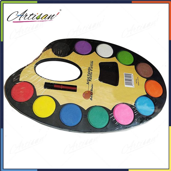 Artisan - Water Colour Palette 12 Colors with FREE Paint Brush