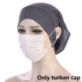 Solid Color Women's Islamic Muslim Hijab Turban Cap Women Hijab Undercap With Ear Hole Hijab Caps Bandanas Cap Headscarf Bonnet. 