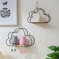 Wall Mounted Floating Shelves Black Cloud Shape, Modern Metal Wall Shelf, Simple Wood Partition Storage Shelves, Wall Decor Rack for Bedroom, Living Room, Kitchen and Office Customized by Creative Decore. 