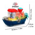 Transparent Gear Land-Ship Toy With Music & Lights 360° Transparent Lighting Rotating Cruise Ship- 3867. 