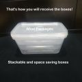 Pack of 3 disposable boxes with lids - 500ml, 750ml, 1000ml. 