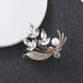 Rhinestone Flower Brooch Bouquet Blue Crystal Corsage Pins Broches Para Ropa Mujer Gift For Women Girls. 