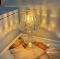 1pc Crystal Table Lamp, Bedside Lamp Bedside Bed Night Light Plastic Pretty Effects For Bedroom Home. 