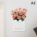Decor Wall Paper Long Lasting Wall Mural Colorfast Plant Flower Switch Wall Decorative Sticker Self-adhesive Decal. 