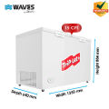 Waves WDFT-315 Double Door Deep Freezer & Fridge - 15Cft - Beige. 