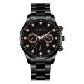 【BestGO】Fashion Sun Moon Star Diamond Men's Steel Band Watch Three Eyes Calendar Quartz Watch Men's. 
