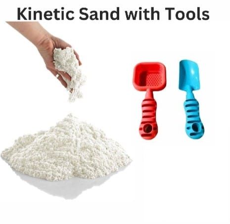 1kg White Kinetic Sand for Kids with tools