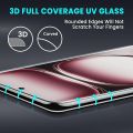 VIVO V40e UV Tempered Glass Screen Protector 9H Hardness Full Curved Nano Coating Smudge Resistant. 
