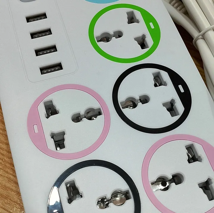 NEW%20Smart%20Universal%20Extension%20Board%206%20Power%20Socket%20+%204%20Usb%20Ports%20Smart%20Plug%20For%20Electronics%20Mobile%20Charging%20Ports%20+%20Vip%20beautiful%20light%20With%205%20Meter%20Heavy%20Duty%20Copper%20Wire%20-%20Image%203