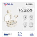 Ronin R-540 ENC Earbuds, 13mm Driver & Bluetooth 5.3, Noise Cancelling, Touch Controls & 7 Hours Battery, Gaming Mode & Voice Assistants Supported, Android & iOS Compatible, Clear Sound & Hands-Free Calls. 