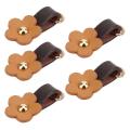 5 Pcs Zipper Pull Head Split Leather Flower Shape Puller Replacement Pulls For Bags. 