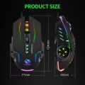 Buttons Mechanical Gaming Mouse RGB with 4-Levels DPI Control - 7 Light Wired USB Optical Mouse with Side Buttons - Mouse with Pad for PC, Laptop, Computer, Gaming, Pubg Mobile - Black. 