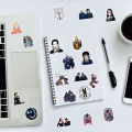PinShang 50pcs Tv Show Wednesday Stickers Gothic Style Addams Waterproof Sticker Graffiti Decals. 