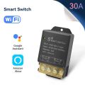 30A 220V 6600w Smart wifi switch for heavyload appliances geyser, electric heater, air conditioner, water pump, motor, mobile app ewelink. 