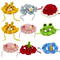 Cute Cat Hat Funny Pets Party Cosplay Headwear Hand-made Knitting Puppy Caps Elastic Dog Kitten Hat Decoration. 