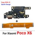 USB Charging Port Dock Charger Connector Main Board Flex Cable For Xiaomi Poco F1 F2 F3 F4 F5 X3 X4 X5 X6 M3 M4 M5s Pro 4G 5G. 