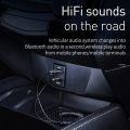 Baseus Car Bluetooth Receiver – Aux Bluetooth Audio Adapter Wireless Music for Car, Built-in Microphone. 