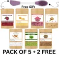 Pack of 5 Powders + 2 Free | Rice, Multani, Rose, Orange Peel, Pomegranate Peel, Neem & Beetroot Powder | 100% Pure & Natural Skincare & Haircare | 50 Grams Each. 