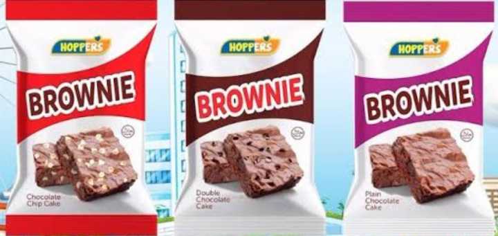 Hoppers brownie box, plain chocolate, doube chocolate, chip cake brownie bar, pack of 12 delicious brownies