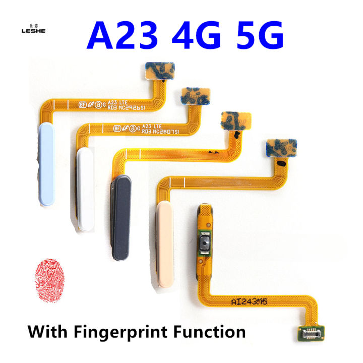 For Samsung Galaxy A23 4G A235 A235F 5G A236 A236B Home Button Fingerprint Sensor Flex With Power Key Button Flex Cable