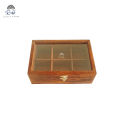 RH Crafts & Home | Dry friut box Spice Container Masala Box With Wooden Spoon- 6 Solid Wooden Rectangular Masala Box(spice rack) - Drawer Organizer for Kitchen serving tray. 