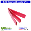 7mm Red and Black Heat Shrink Tube Shrinkable Wrap Sleeve For Electrical Wires and Cables 1M Red & 1M Black by Electrica. 