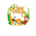 Jungle Theme Happy Birthday Acrylic Cake Topper For Birthday Decoration and Celebrations. 