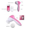 5 In 1 Electric Face Wash Brush Facial Cleansing Body Skin Cleaning Mini Beauty Massager. 