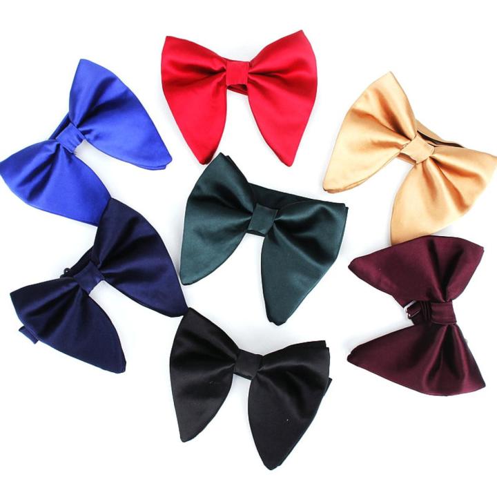 Men's Fashion Suits Bow Tie Women Classic Big Bowtie For Man Wedding Bowknot Adult Mens Bowties Cravats Uniform Solid Black Tie