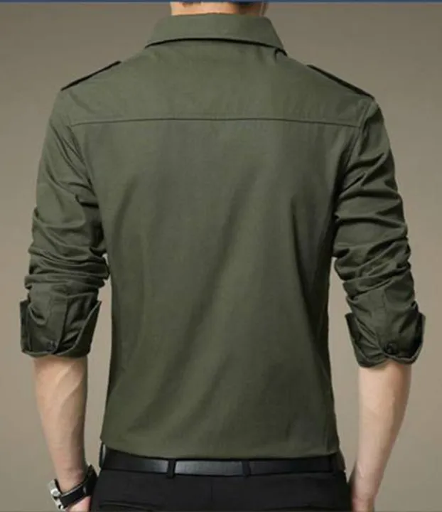 Xeesh%20Collection%20Army%20Green%20Double%20Pocket%20Style%20Shirt%20For%20Men%20EC-126(B)%20-%20Image%205
