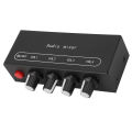 Stereo Line Mixer Aluminum Alloy Casing DC5-12V 3.5mm Input Output Port Sound Mixer Super Low Noise for Instrument. 