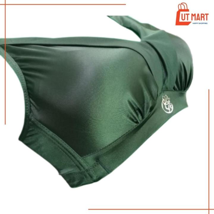 100% Satin Silk Bra Female Push Up Brassiere Breathable Smooth Comfortable Real Silk Underwear Solid Color Light Green