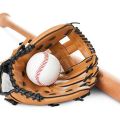 Baseball Glove Softball Practice Adult Man Woman Outdoor Sports  Baseball Gloves for casual professional playtime Stitched Plain Gloves Fielders Choice Baseball glove, bat and ball  NOTE random color will be delivered. 