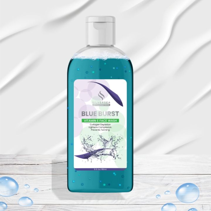 Silver Sea Blue Burst Face Wash with Nano Blue Cellulose Beads Technology | Face Cleanser for Oily Skin with Vitamin e & Vitamin A | Deep Cleanses effect | Hydrating  Face Moisturizer Skin for All Skin Types