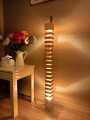 Wooden Floor Lamp, Longitude Leveled Wooden Housewarming Lamp, Ambiance Floor Lamp, Yellow Light, Decorative. 