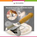 Techmanistan Dumplings Dough Cutter Roller With Handle, Stainless Steel Dumpling Wrapper Mold With Wooden Handle, Dough Circle Roller Machine, Dumpling Wrapper Skin Dough Cutter Circle Roller Ravioli Mold Dumpling Maker. 