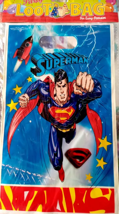 Superman%20Theme%20Bags%20-%20Pack%20of%2010%20Party%20Goodie%20Bags%20Birthday%20Gift%20Bags%20-%20Image%202