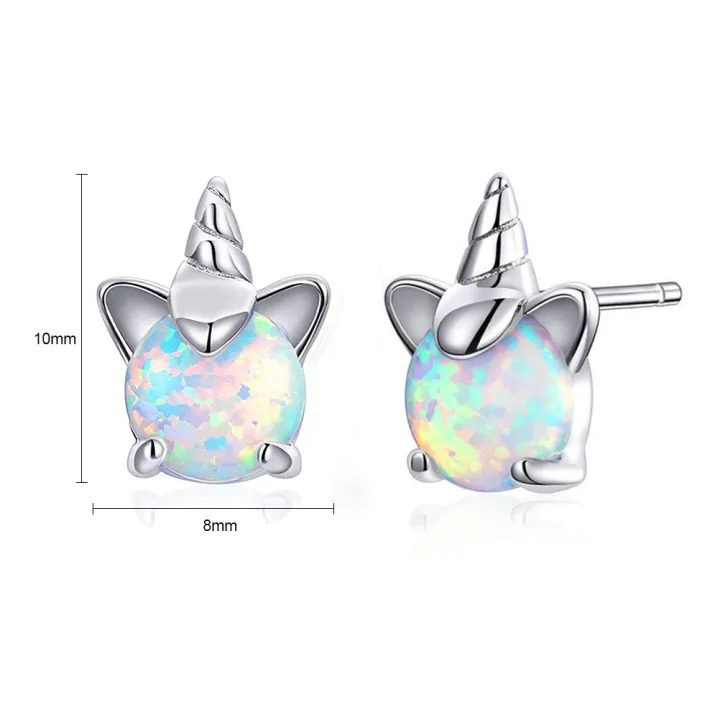Girl's%20Unicorn%20Earrings%20Silver%20Hypoallergenic%20Earrings%20Jewelrys%20Gifts%20for%20Women%20-%20Image%204