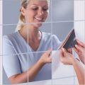 Mirror Wall Sticker Rectangle Self Adhesive Films Mirror Foil. 