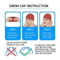 【Footprint】 Soumns Sports Free Size High Elastic Waterproof Adults/Kids Swimming Caps PU Fabric Protect Ears Swim Pool Hat. 