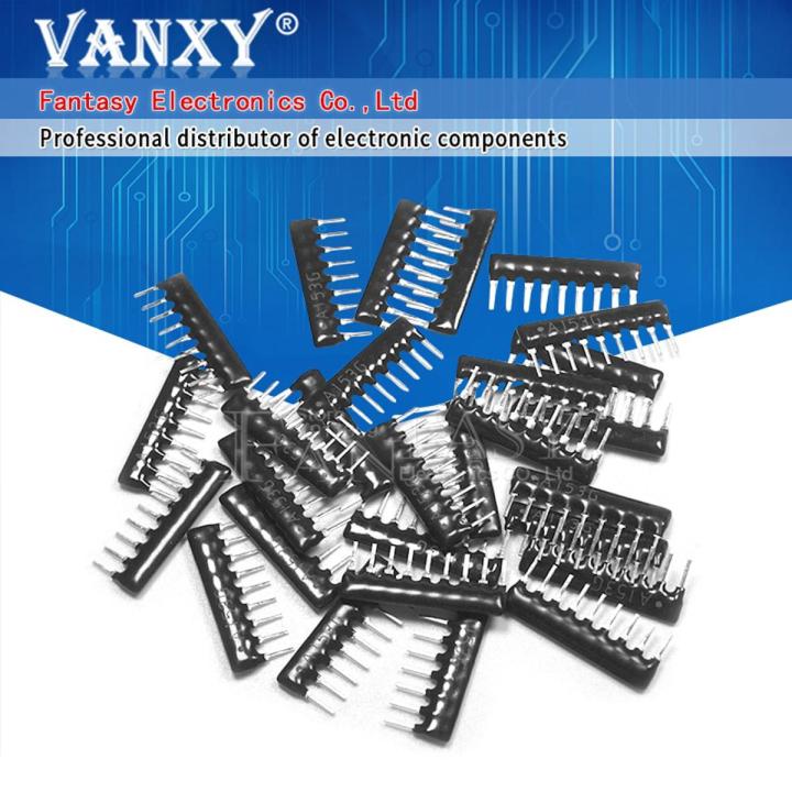 10pcs DIP exclusion Network Resistor array 9pin 100 220 330 470 510 680 1K 1.2K 1.5K 2K 2.2K 3.3K 4.7K 5.1K 5.6K 10K 100K ohm