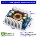 12A 20W DC-DC Car Power Supply Voltage Regulator Buck Converter 8A/100W 12A Max DC 5-40V to 1.2-36V Step Down Volt Convert Module DC-DC Power Module Buck Module by Electrica. 