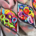 100Pcs Hair Bands For Children Colourful Scrunchie Rubber Band Ponytail Holder Hair Ties Elastic Hair Band Girl Hair Accessories. 