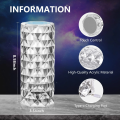 Elegant Rose Crystal Rechargeable Table Lamp – LED Diamond Touch Sensor Desk Lamp with RGB Remote Control, 16 Color Changing Night Light, USB Battery-Powered Projection Lamp, Home Decor for Bedroom, Living Room, Nightstand, Parties, Gifts, and Special Day. 